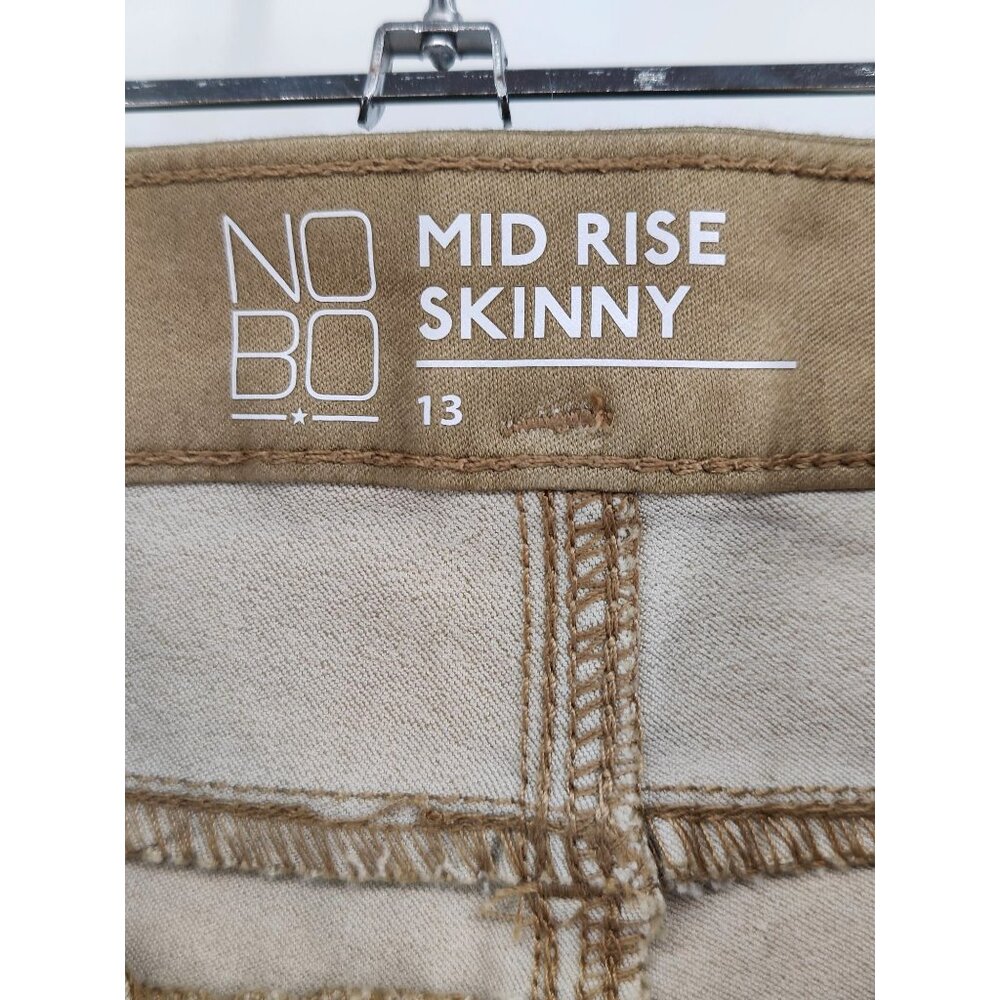 New Nobo Mid-Rise Skinny Super Stretch Fabric Khaki Pants Size 13 - Picture 4 of 8